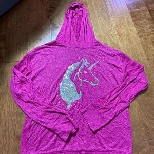 SO Vibrant Pink Knit Unicorn Top
